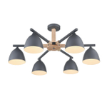 8096/6C MODERNI LN26 339 серый/серый металл, дерево/металл Люстра потолочная Е27 6*60W 220V COLANGE