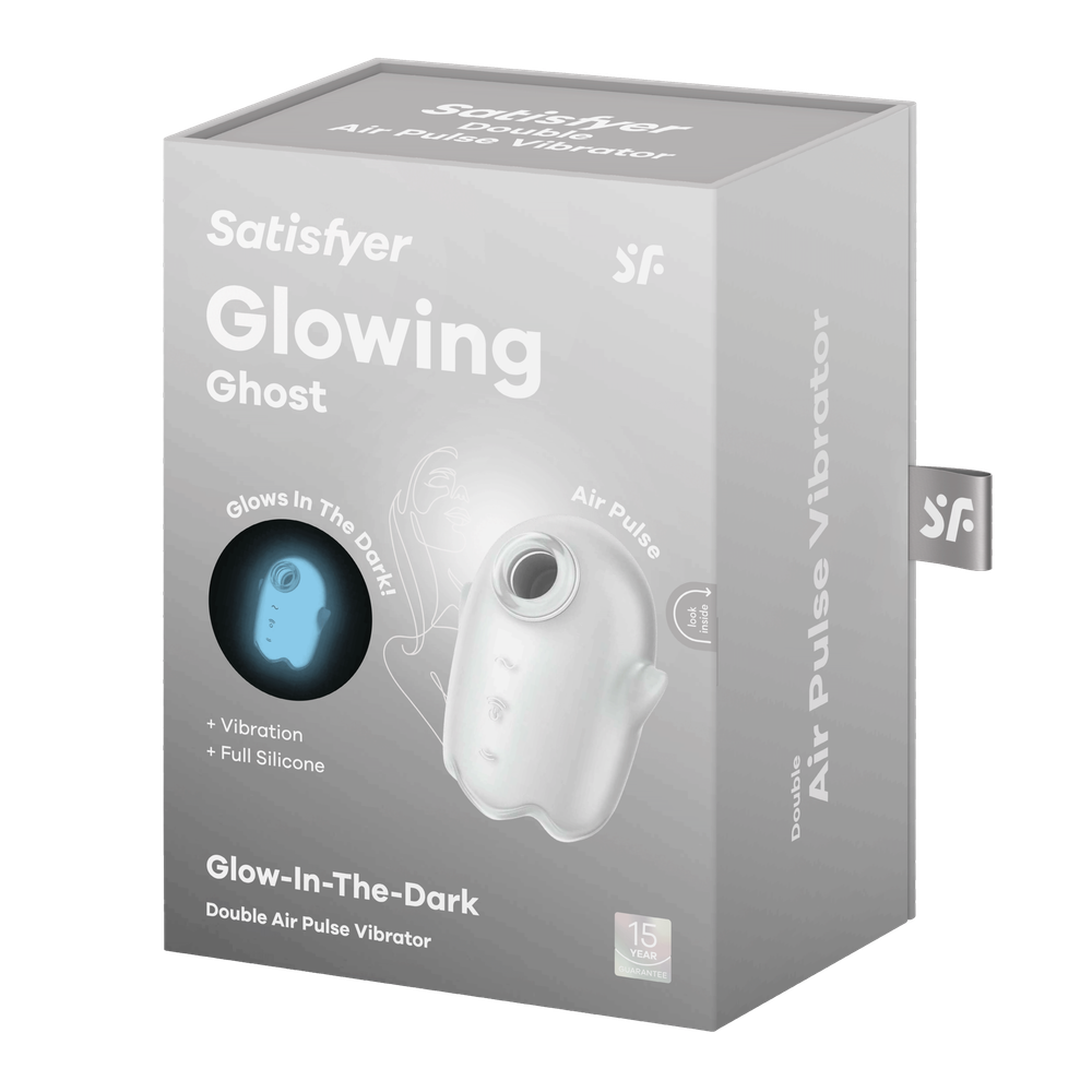 Светящийся вакуумный стимулятор Satisfyer Glowing Ghost, белый