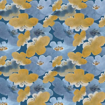 Серые и жёлтые акварельные цветы