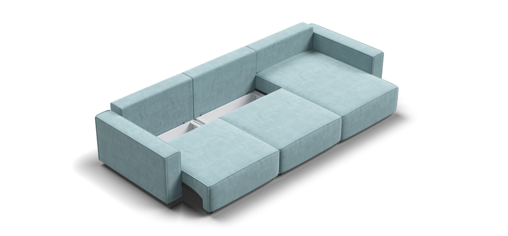 Угловой диван BOSS SOFT MODOOL MAX велюр Monolit аква