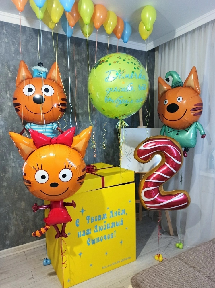 Коробка с шарами Три Кота