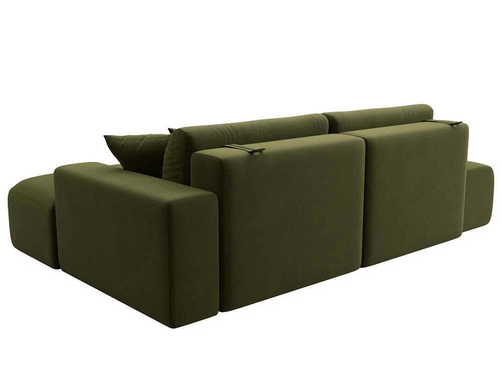 Диван угловой Лига-036 НПБ Модерн правый угол МИКРОВЕЛЬВЕТ Зеленый