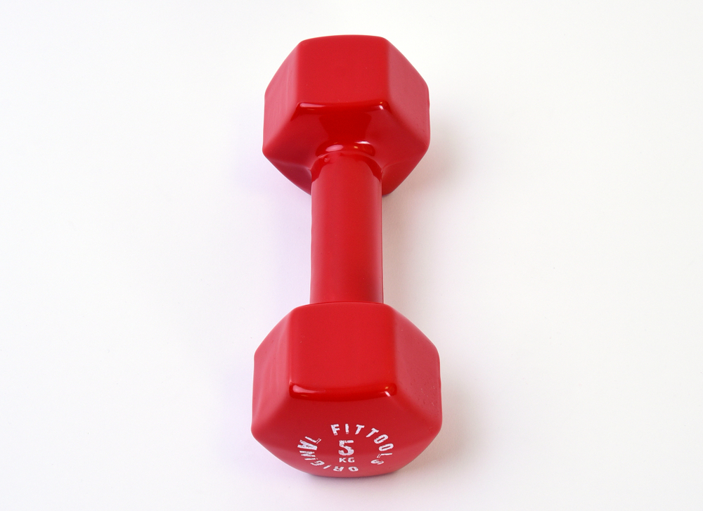 Гантель в виниловой оболочке 5 кг (Цвет - красный)