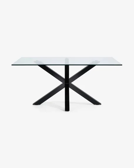 Стол Argo 180x100 см, стекло, черные ножки