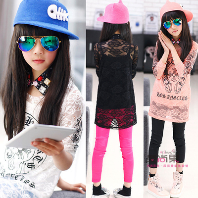 Туника кружевная с надписью и нижней майкой в тон