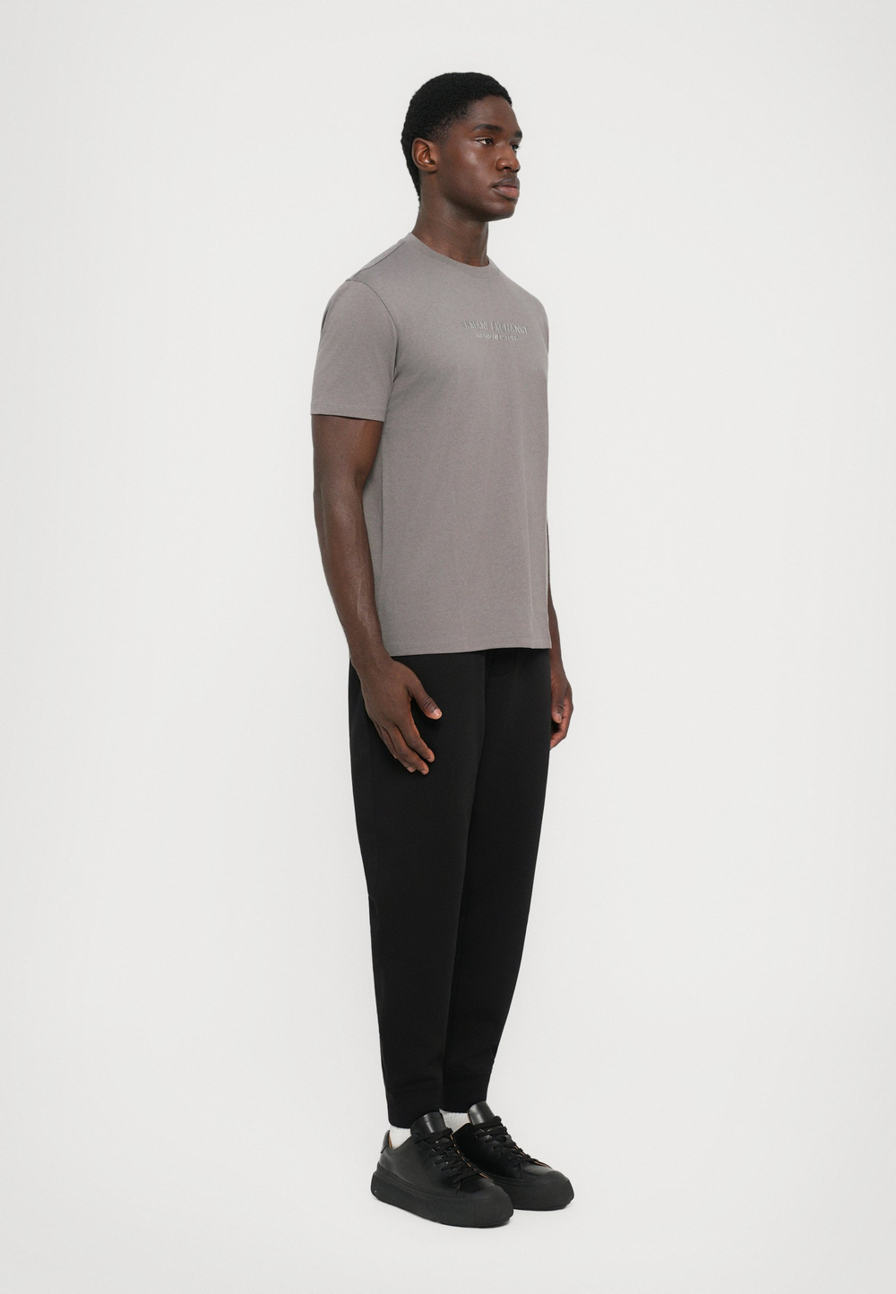 Armani Exchange T-SHIRT REGULAR FIT - Футболка с принтом - Серый