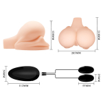 Реалистичная попка 20,5х21х12см с 2 любовными тоннелями и вибрацией Baile Crazy Bull BM-009115Z-1