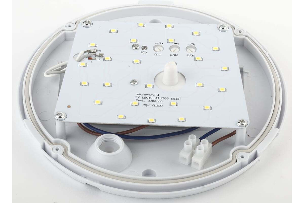 Светильник LED ДБП ЖКХ 8Вт 640Лм 4000К D180 Круг IP54 SPB-1-08-MWS (W) с датчиком движения IK08 антивандальный ЭРА