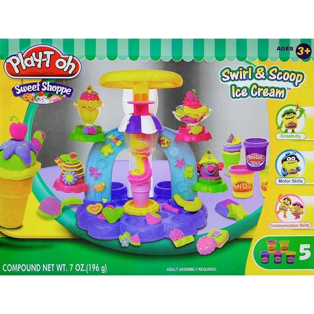 Игровой набор для лепки, набор пластилина Play-Doh, Плей До "Swirl & Scoop Ice Cream" Фабрика Мороженого
