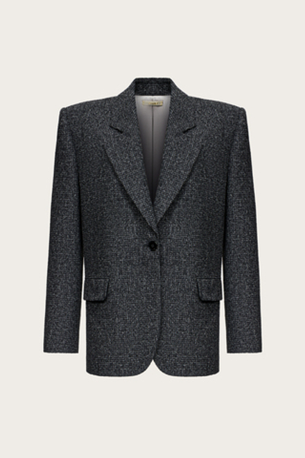 ЖАКЕТ ИЗ СЕРОЙ КОСТЮМНОЙ ШЕРСТИ