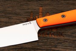 Нож кухонный MOYO Геликон пчак 155мм, сталь AR-RPM9, рукоять G10-extra оранжевый