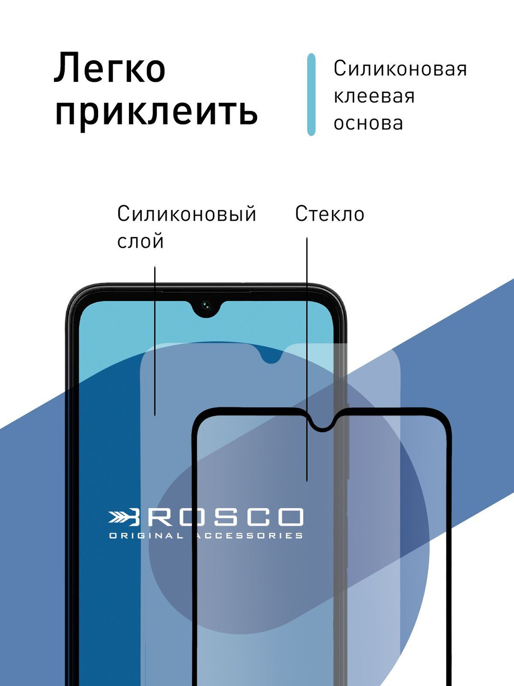Защитное стекло ROSCO для Samsung Galaxy A05s (арт.SS-A05S-FSP-GLASS-BLACK )