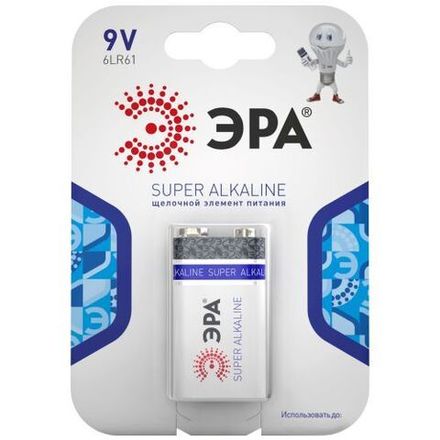 Элемент питания алкалиновый "крона" 6LR61 6LR61-1BL (блист.1шт) Эра C0038445