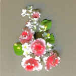 Цветочная ветка из сах.мастики,большая "Яблоневый цветок красный"