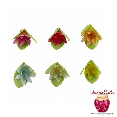 Вафельные КАКТУСЫ на трилистн. 3 см, МИКС, 10 шт.