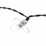 Гирлянда для улицы «Цветок» 7 м 50 ламп LED чёрный провод, 2 реж.,IP-55, Теплый белый (солнечная батарея).