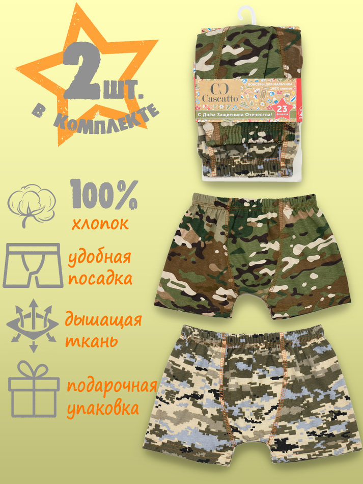 Трусы для мальчика боксеры набор (2шт.в уп.)