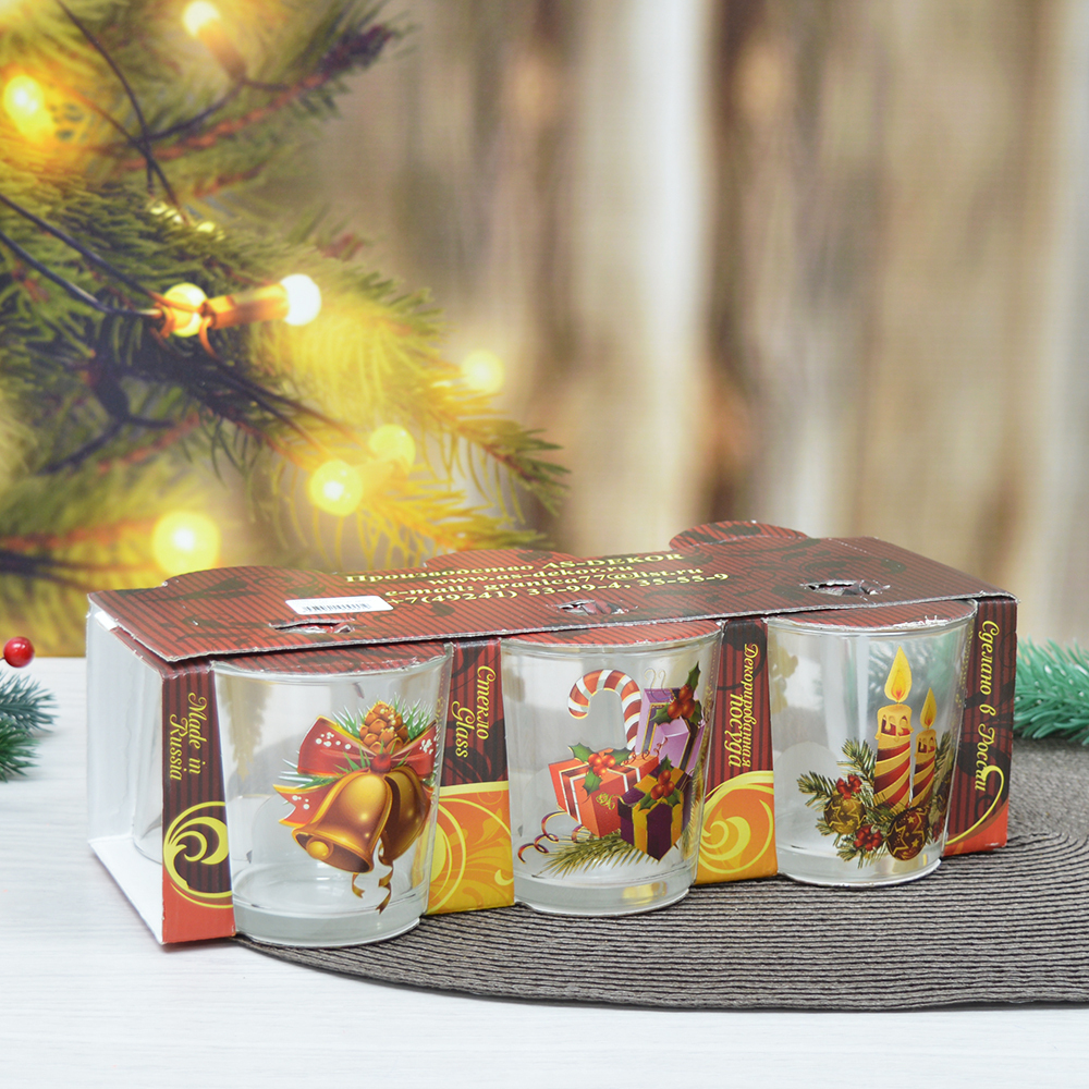 Набор стаканов 6шт 250мл "Happy New Year" (низкие)