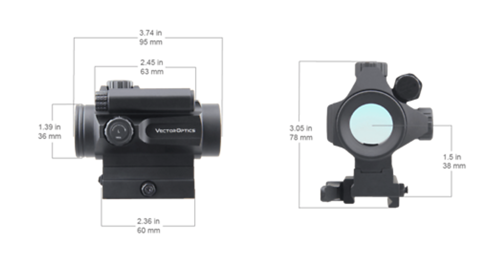Прицел Vector Optics NAUTILUS 1x30 быстросъёмный на weaver, двойная метка (SCRD-D26)