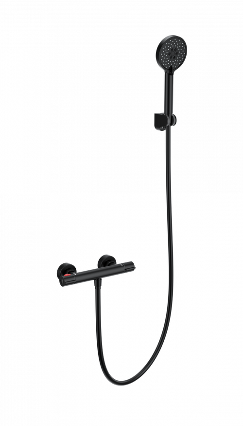 Смеситель для душа с термостатом WONZON & WOGHAND INN 5, Черный матовый (WW-B2063-A-MB)