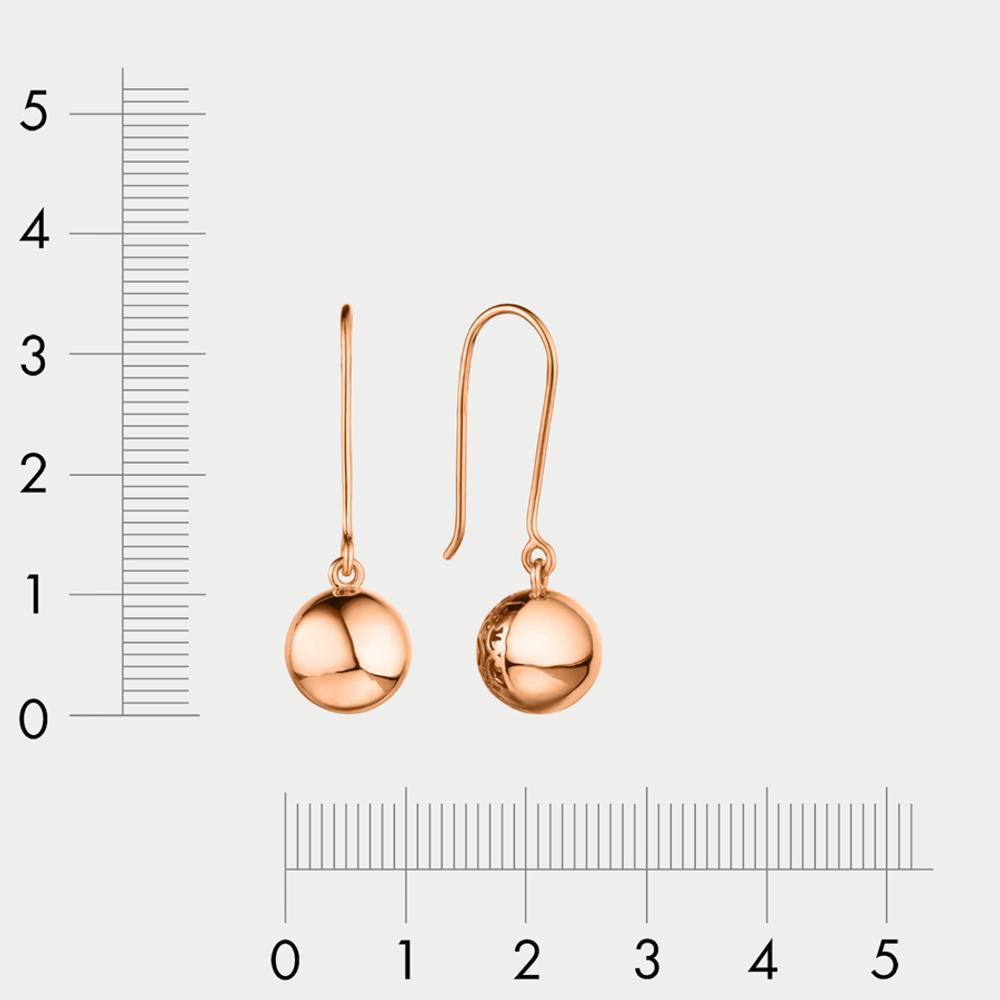 Серьги для женщин из розового золота 585 пробы без вставки (арт. Сд3154)