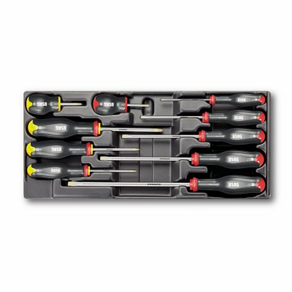 519/324H Набор отверток на пластиковом ложементе, 10 предметов, USAG (Италия)