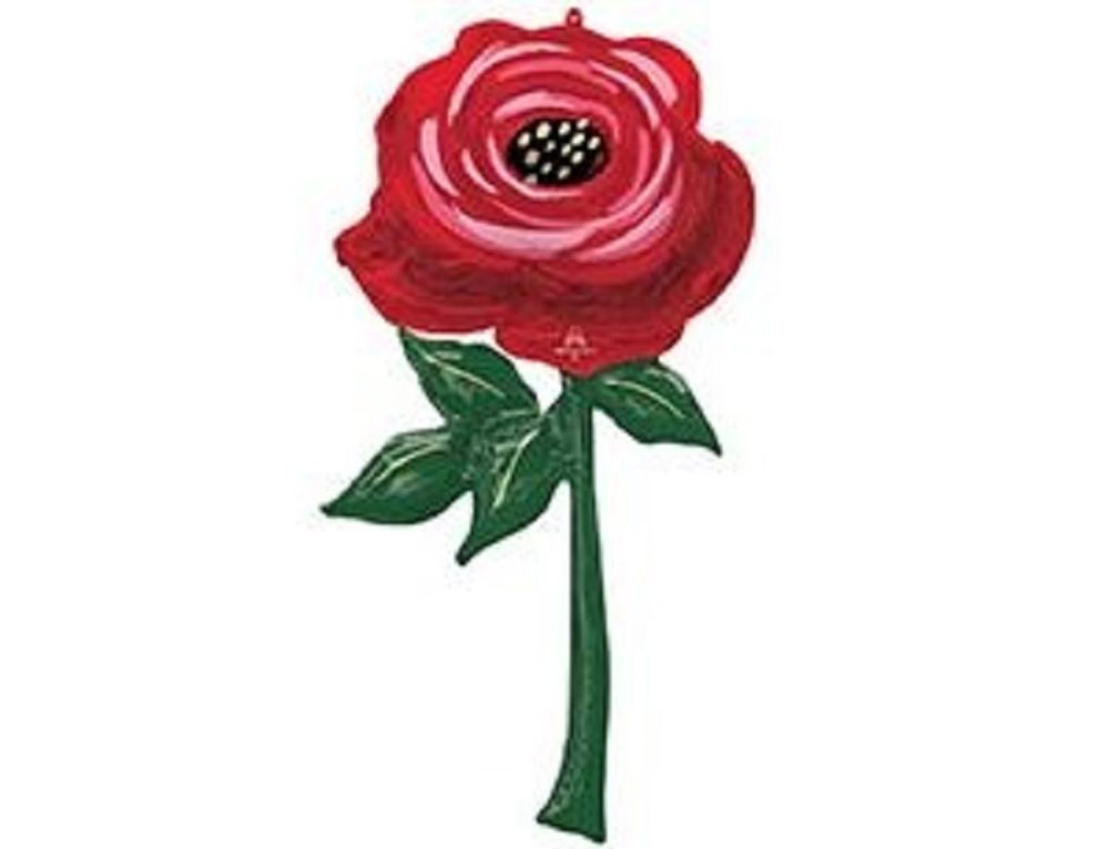 А Фигура, Цветок Роза красная, 30&quot;/76 см * 55&quot;/139 см, 1 шт.