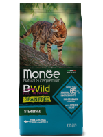 Сухой корм Monge Cat BWild GRAIN FREE для стерилизованных кошек, беззерновой из тунца 1,5 кг