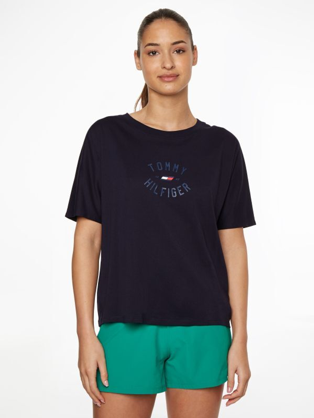 Женская теннисная футболка Tommy Hilfiger Relaxed Graphic Tee - desert sky