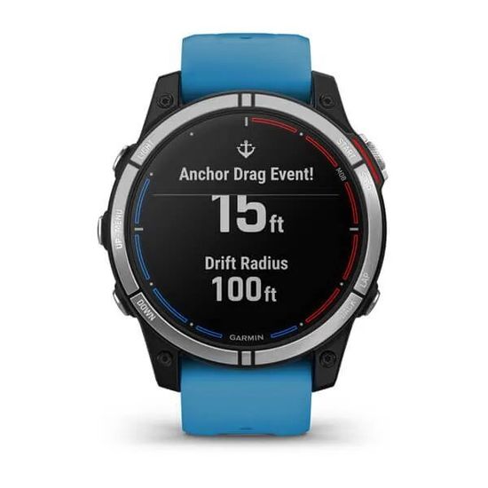 Умные часы Garmin Quatix 7 с синим силиконовым ремешком