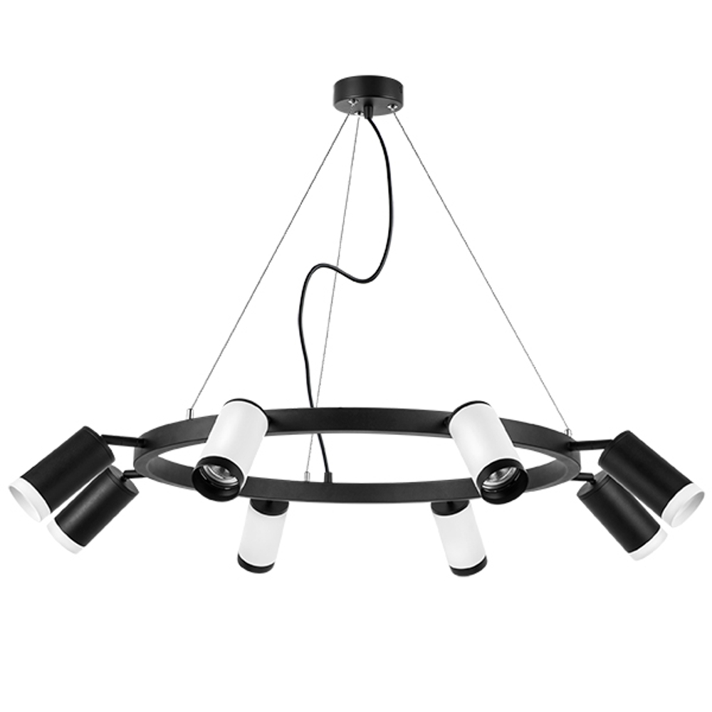 LR01836437467 Люстра RULLO 8х50W GU10 ЧЕРНЫЙ/БЕЛЫЙ (571018+214436-4+214437-4+203436-4+203437-4)