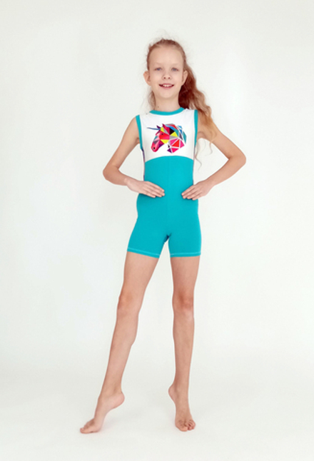 Комбинезон укороченный "Единорожка мятный"