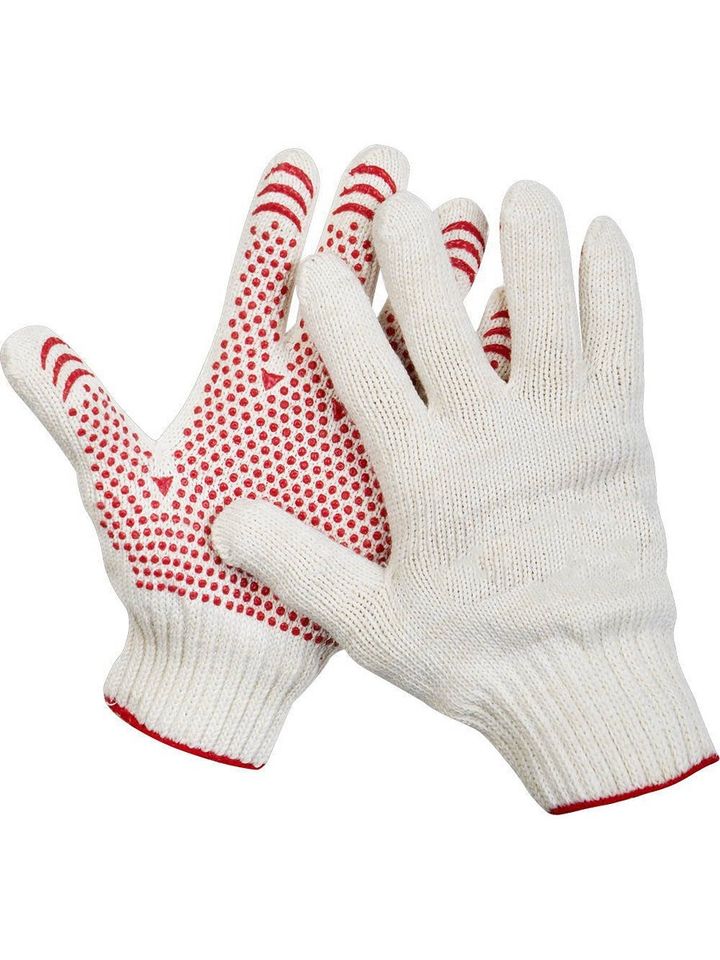 Перчатки трикотажные с антискользящим покрытием точка