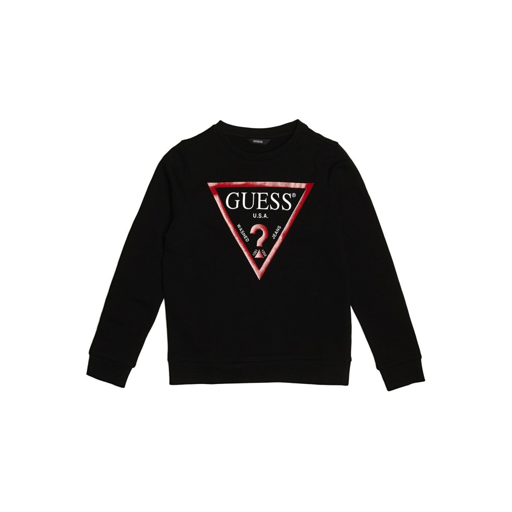 Свитшот GUESS Черный/Термопринт: красный треугольник-логотип Мальчик