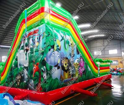 Коммерческий надувной батут "Джунгли" 10*10*5 м