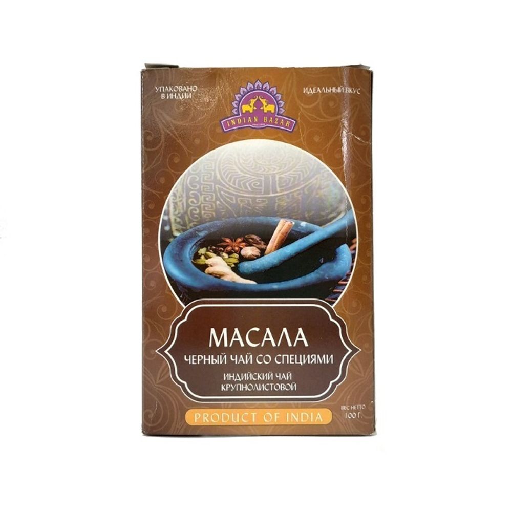 Чай Indian Bazar Massala Tea Масала черный крупнолистовой (в коробочке) 100 г