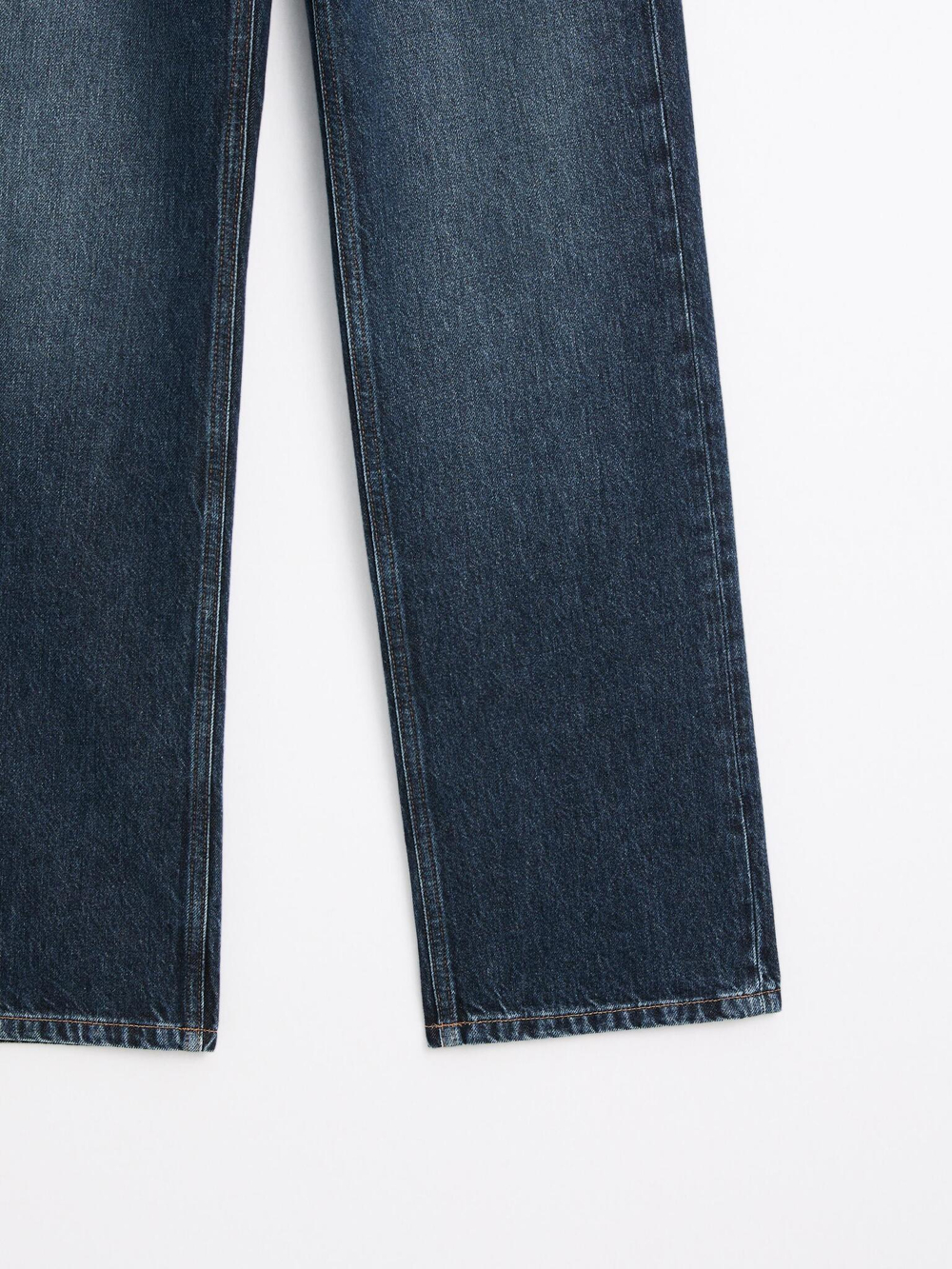 Massimo Dutti Джинсы со средней посадкой и широкими штанинами, средне-синий