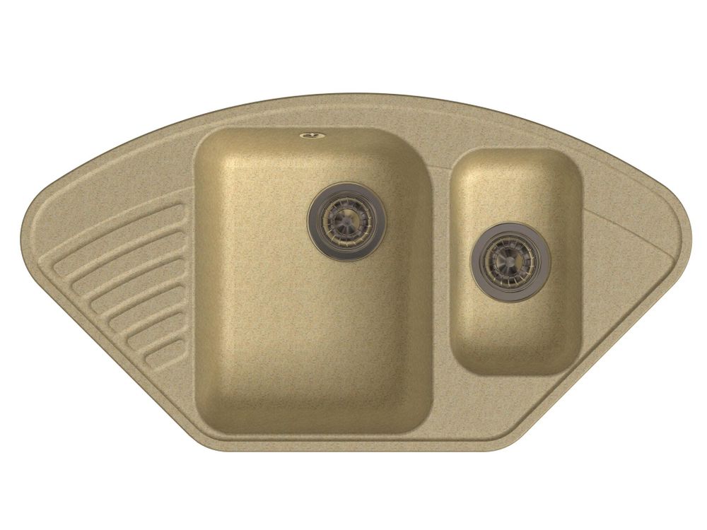 GranFest QUARZ (ECO-14) Мойка  угл.1,5 чаш. 930*500 (бежевый) арт.GF-Z--