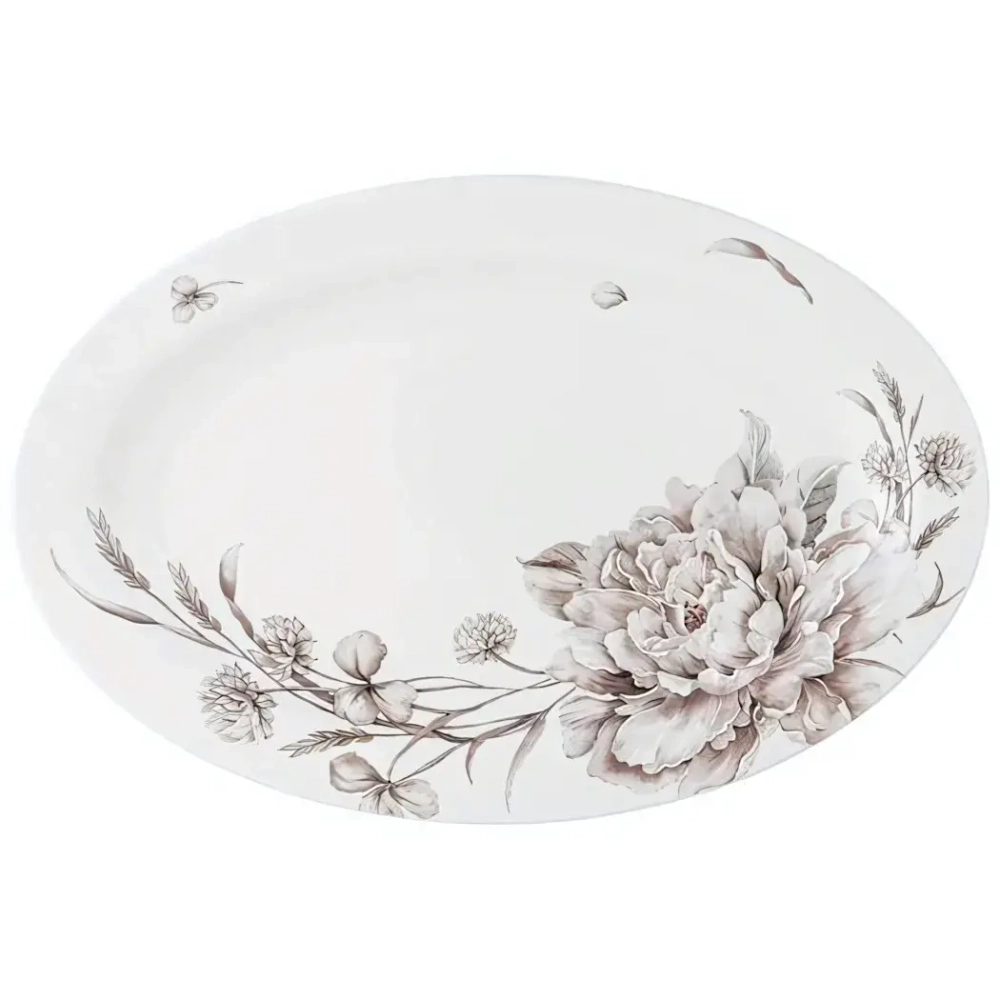 Блюдо фарфоровое 26,5*18см «WHITE FLOWER»