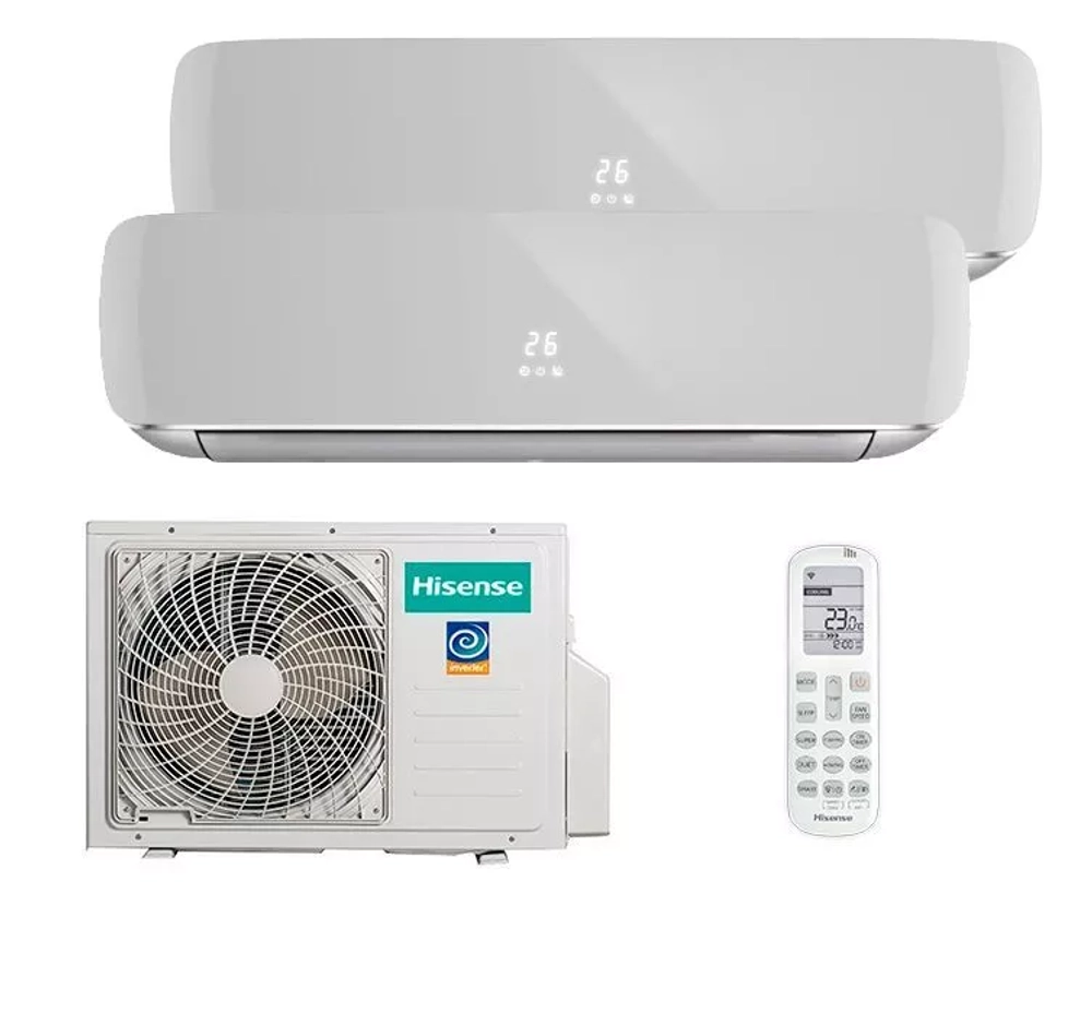 Мульти сплит-система Hisense на 2 комнаты (25+25 кв.м.) Silver R32