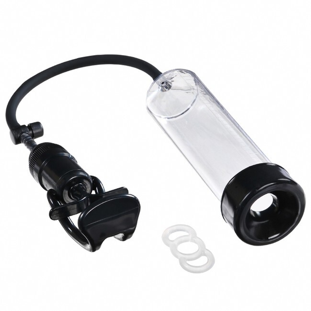 Вакуумная помпа с эрекционным кольцом Discovery Diver (прозрачный с черным) (Цвет: прозрачный с черным)