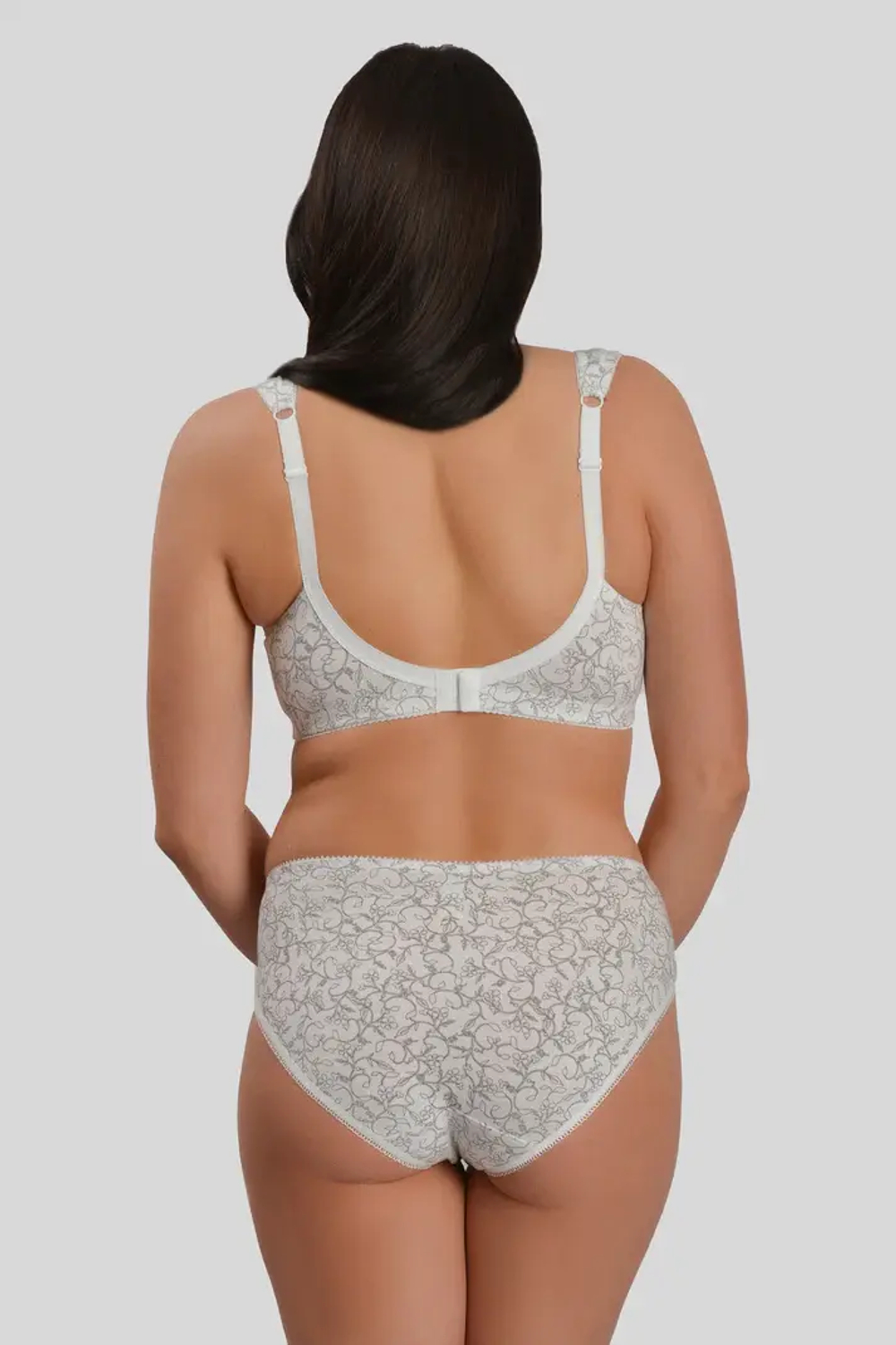 1122/C бюстгальтер "Белый с серым"