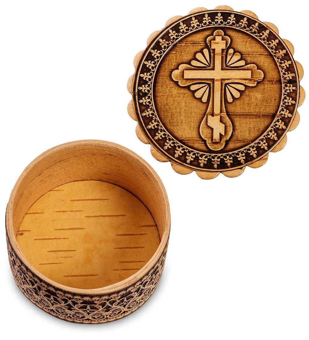 BST-108 Шкатулка «Крест» мал. (береста)
