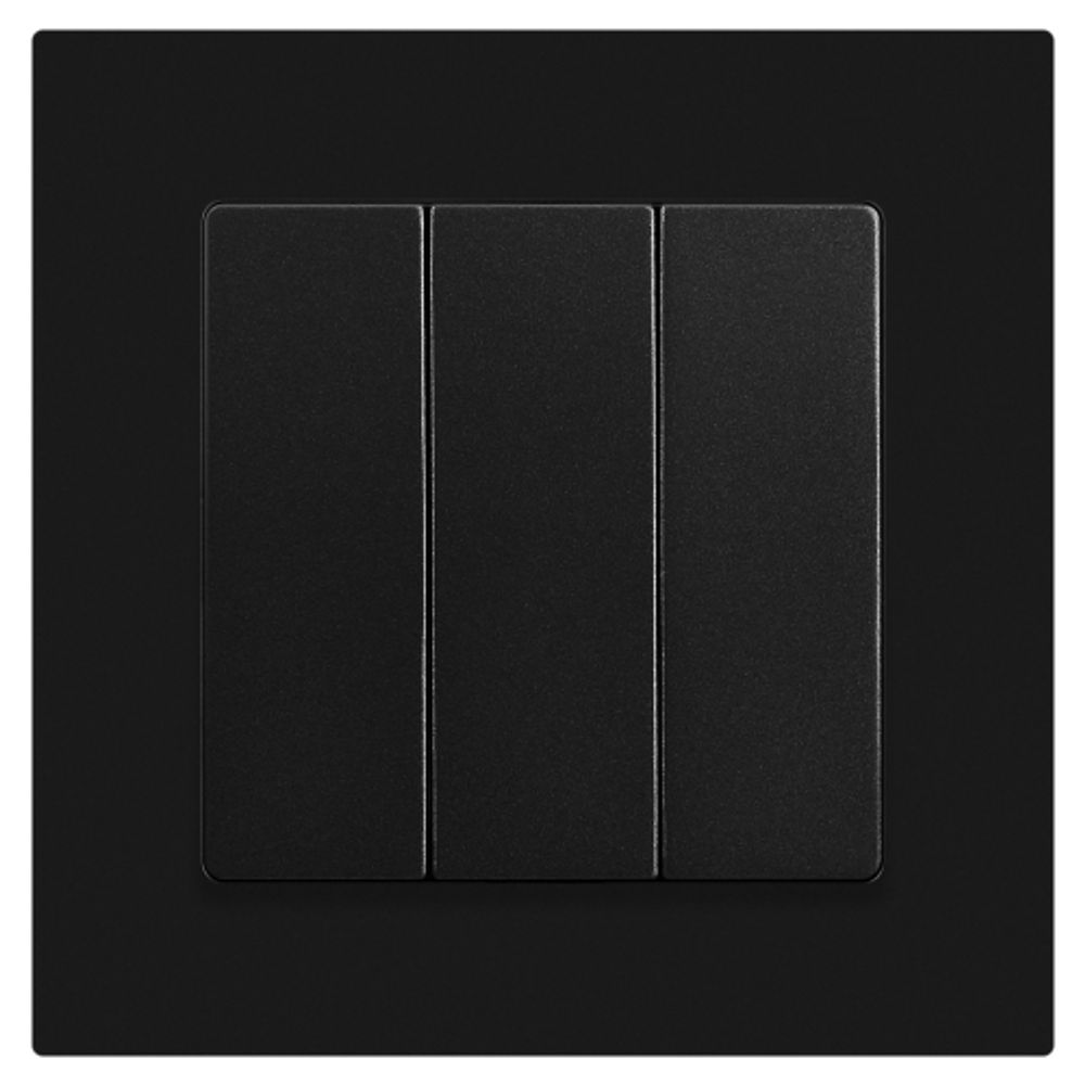 Выключатель Intro Accent 6-106-05 тройной, 10А-250В, IP20, СУ, AL/CU, антрацит | Intro