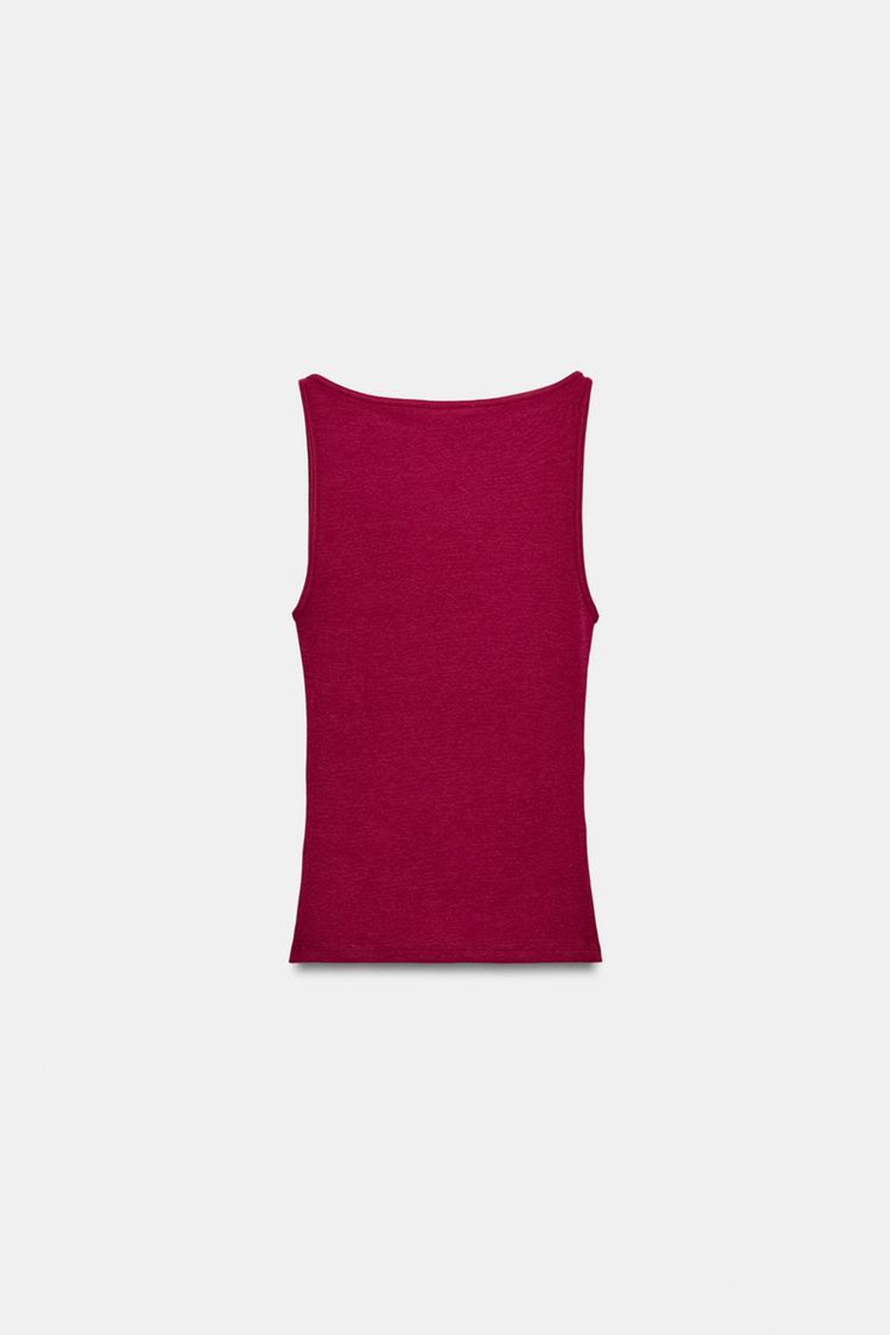 ZARA МИНИМАЛИСТИЧНЫЙ ТОП БЕЗ РУКАВОВ, КЛУБНИЧНЫЙ