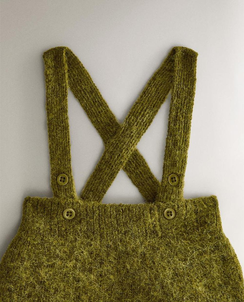 ZARA HOME ДЕТСКИЙ КОМБИНЕЗОН ИЗ ШЕРСТИ АЛЬПАКИ, ЗЕЛЕНЫЙ