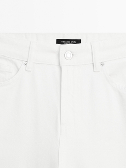 Massimo Dutti Джинсы с высокой посадкой, кремовый
