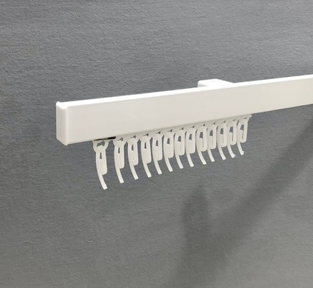 Карниз для штор профильный алюминиевый двухрядный "Симпл" с боковинами, цвет белый