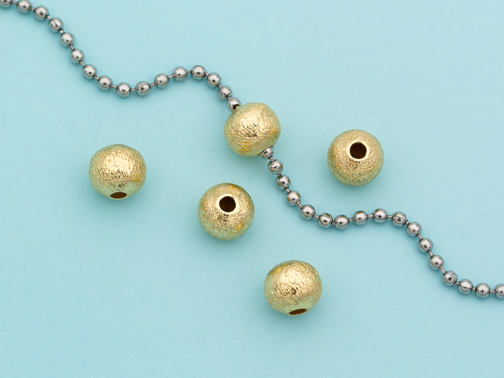 Бусина "Фактурный металл" 7,5мм (1 штука)