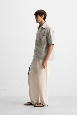 ZARA БРЮКИ-ДЖОГГЕРЫ КЛАССИЧЕСКОГО КРОЯ, ЭКРЮ